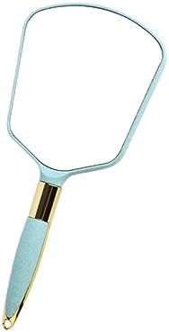 GALPADA Portable Handheld Makeup Mirror with Wall Hanging Hole Blue