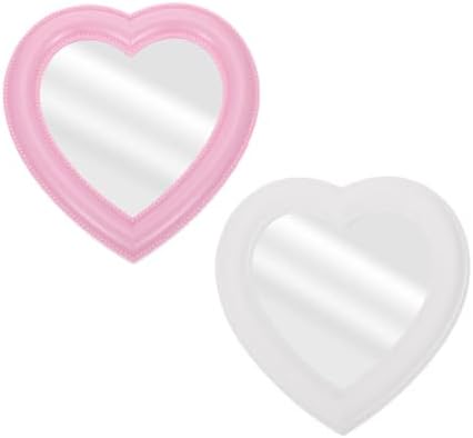 Cute Heart Vanity Mirror 2 Pack Wall Mounted Makeup Mirror