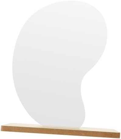 Luxshiny Stylish Desktop Vanity Mirror with Wooden Stand Frameless Design