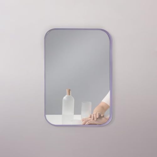 8 Inch Travel Makeup Mirror with Stand and Wall Hanging Purple