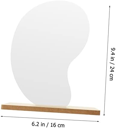 MAGICLULU Aesthetic Desktop Mirror with Wooden Stand 1