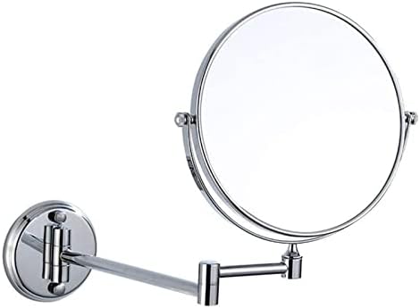 Wall-Mounted Double-Sided Chrome Mirror with Magnification