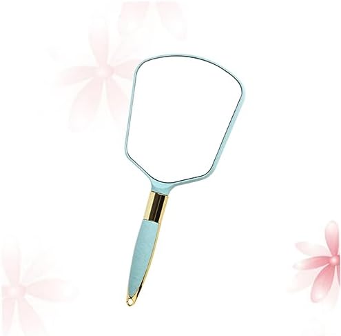 GALPADA Portable Handheld Makeup Mirror with Wall Hanging Hole Blue