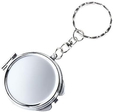 Compact Folding Mirror Key Chain for Travel