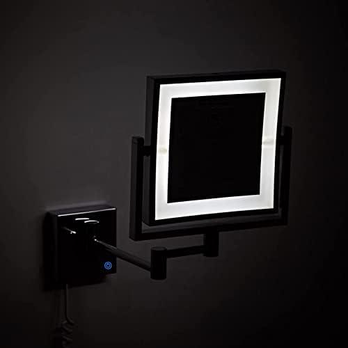 LED Wall Mounted Makeup Mirror with 360 Swivel and 3X Magnification 1