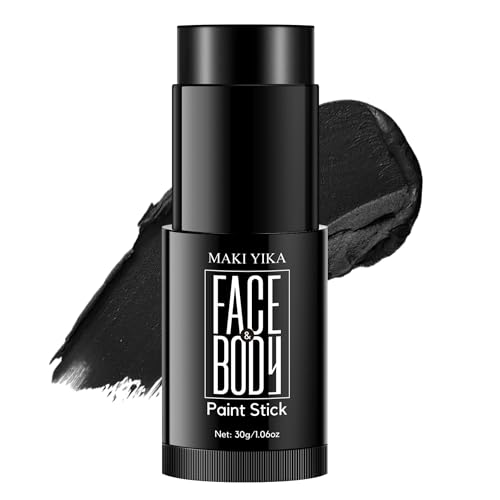 Maki Yika Black Face Body Paint Stick for Sports Halloween Cosplay