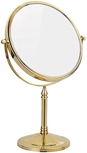 8 Inch Brass Vanity Mirror with 5X Magnification