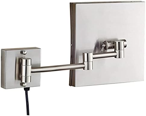 DEIHGE 8 Inch LED Brass Makeup Mirror with 360 Rotation