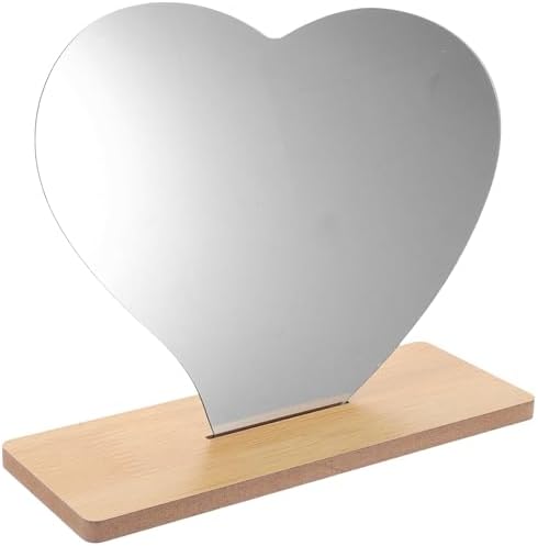 Unomor Irregular Heart Shaped Vanity Mirror with Stand 1
