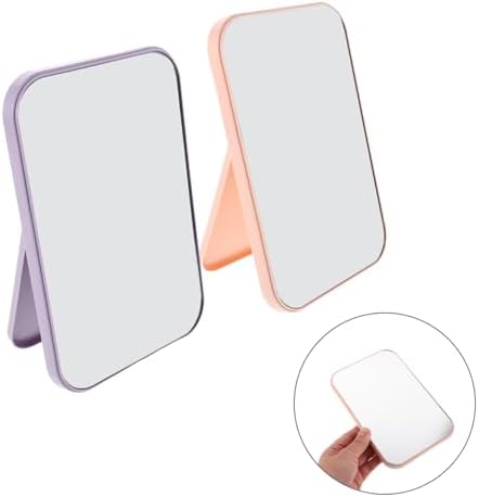 PartyKindom 2Pcs Portable Desktop Makeup Mirror with Stand 1