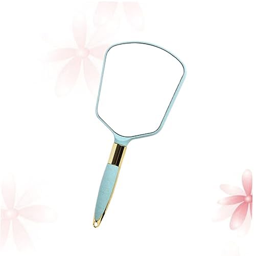 Vaguelly Portable Handheld Makeup Mirror with Chic Blue Design 1