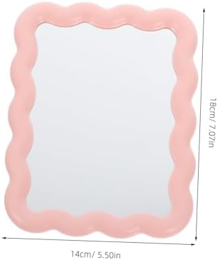 Wave Shaped Makeup Mirror with Stand for Travel and Home Use