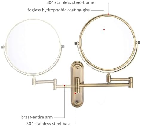 Wall Mounted Lighted Makeup Mirror with 10X Magnification