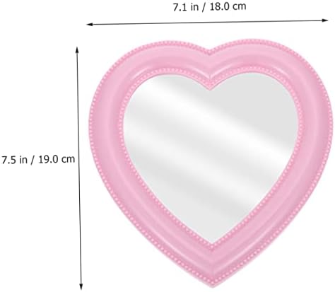 2pcs Heart-Shaped Makeup Mirror for Desktop Wall Mount Use