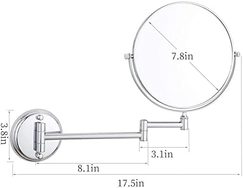 KEYQEEN Wall Mounted Makeup Mirror with 10X Magnification and Double Sided