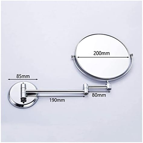 Wall-Mounted Double-Sided Chrome Mirror with Magnification
