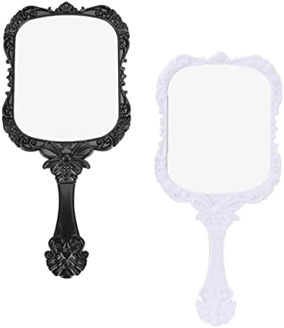 VINTORKY 2Pcs Handle Beauty Mirror Portable Travel