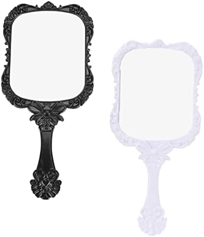 DOITOOL 2pcs Square Travel Beauty Mirror with Butterfly Carving