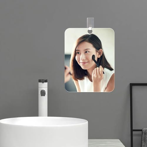 Cuteam Portable Makeup Mirror with Anti-Fog Adhesive Hook