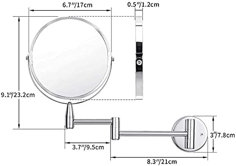 LCARY Wall Mounted Makeup Mirror 7 1X5X Magnification