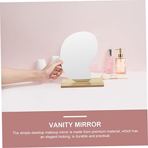 ERINGOGO Desktop Makeup Mirror with Wooden Base