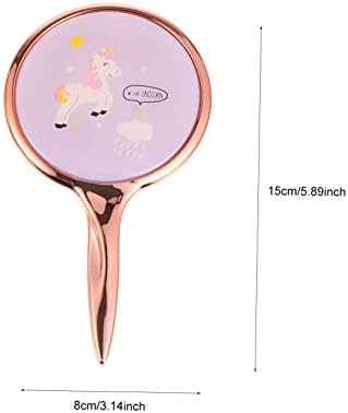 2Pcs Handheld Makeup Mirror with Handle for Travel and Home Use