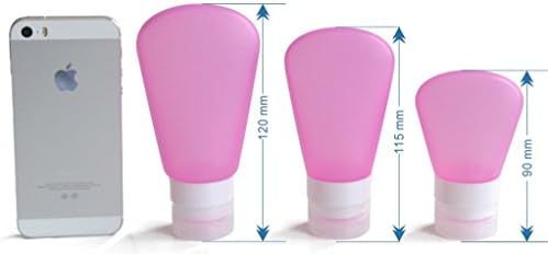 3 Pack Food Grade Squeeze Silicone Travel Bottles - 125OZ Pink White Blue