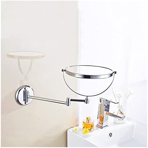 Wall-Mounted Double-Sided Chrome Mirror with Magnification