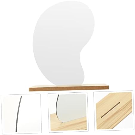 MAGICLULU Aesthetic Desktop Mirror with Wooden Stand 1