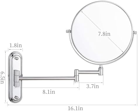 Touch Sensor Wall Mounted Lighted Makeup Mirror with 5X Magnification