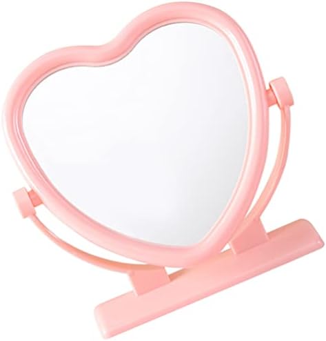 Beaupretty Portable Double-Sided Heart-Shaped Desk Mirror