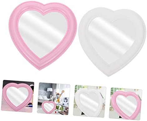HAPINARY Heart Shape Vanity Mirror Set 2pcs Wall Mounted