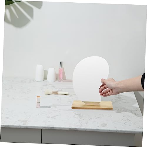 VINTORKY Frameless Wooden Stand Makeup Mirror 1