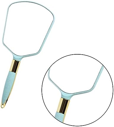 GALPADA Portable Handheld Makeup Mirror with Wall Hanging Hole Blue