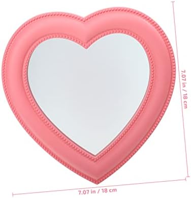 FRCOLOR Heart Shape Dresser Mirror Dual Use 1