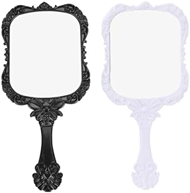 Gogogmee 2Pcs Lightweight Travel Makeup Mirror with Long Handle