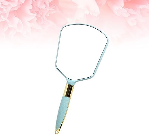 WRITWAA 1pc Portable Handheld Makeup Mirror with Wall Hanging Hole