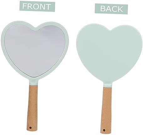 Heart Shape Handheld Makeup Mirror for Home Travel 1