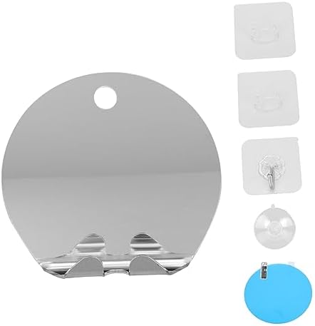 Portable Bathroom Mirror with Suction Cups and Anti-Fog Design