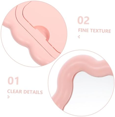 Wave Shaped Makeup Mirror with Stand for Travel and Home Use