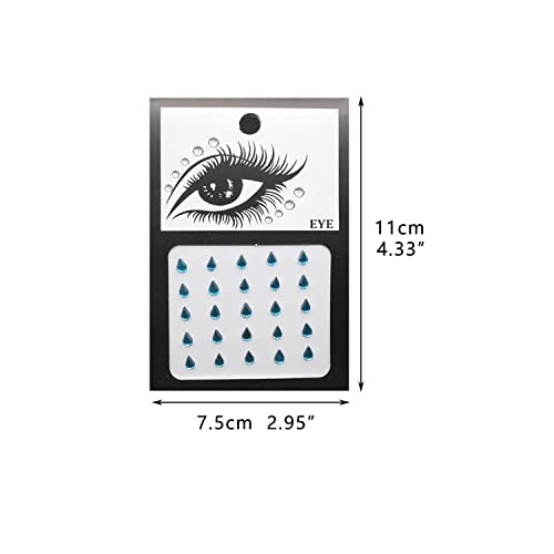 GLARYYEARS 10 Pack Face Gems Temporary Tattoos