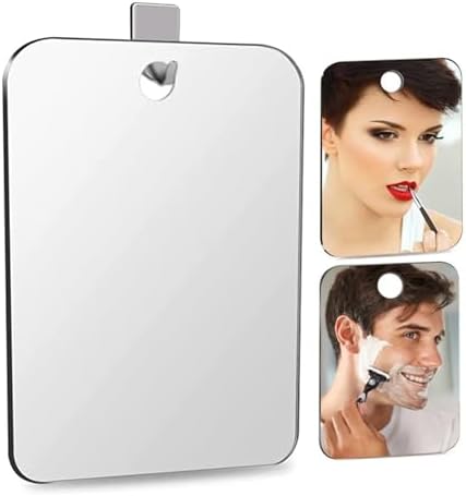 Cuteam Portable Makeup Mirror with Anti-Fog Adhesive Hook