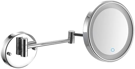 Chrome LED Vanity Mirror with Touch Sensor and Swivel Design