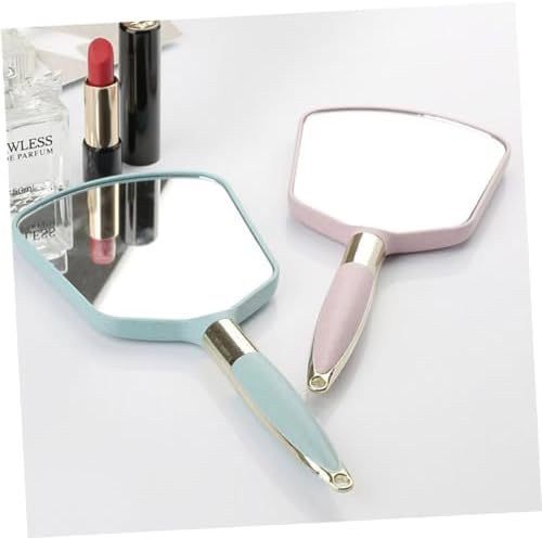 VINTORKY Ergonomic Handle Makeup Mirror Travel Portable Wall-Mounted with Hook