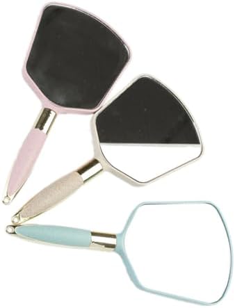 VINTORKY Ergonomic Handle Makeup Mirror Travel Portable Wall-Mounted with Hook