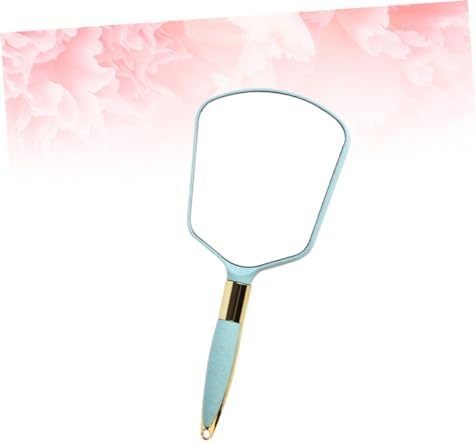 GALPADA Portable Handheld Makeup Mirror with Wall Hanging Hole Blue