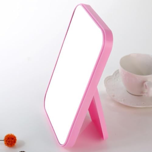 Portable Foldable Makeup Mirror with Pink Design