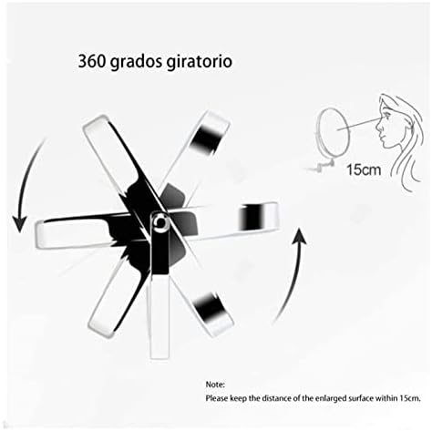 FUDGIO 8 Inch Adjustable Wall Mirror with 360 Rotation