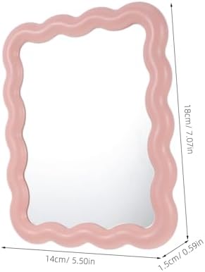 Wave Shaped Makeup Mirror with Stand for Travel and Home Use