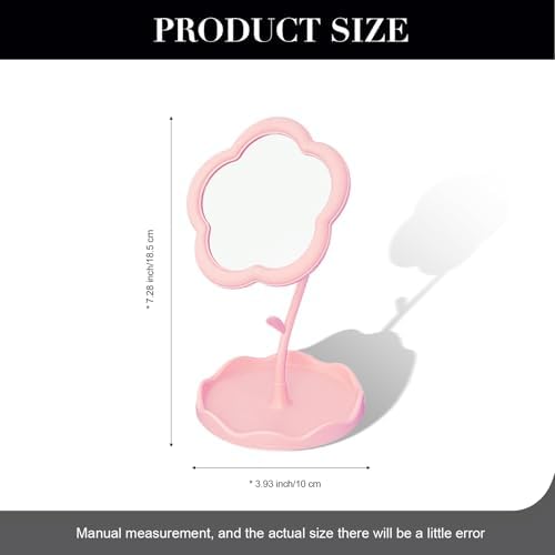 Elegant Pink Vanity Mirror with Flower Design